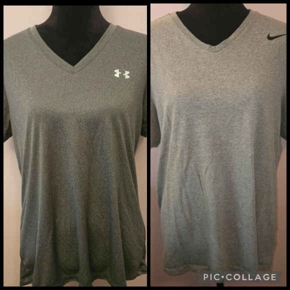 Nike & Under Armour Gray Atheltic Tops 🏃‍♀️ Size XL - Picture 1 of 7